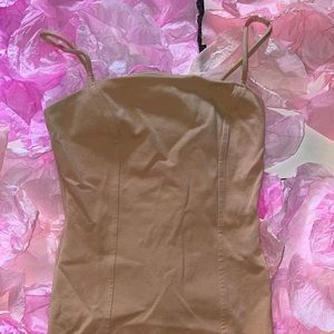 Forever 21 peach nude body-con dress. Thicker material that shapes the body